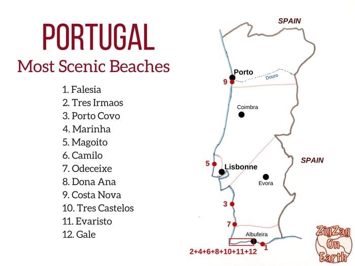 Portugalia obiekt, w plażowym mapie