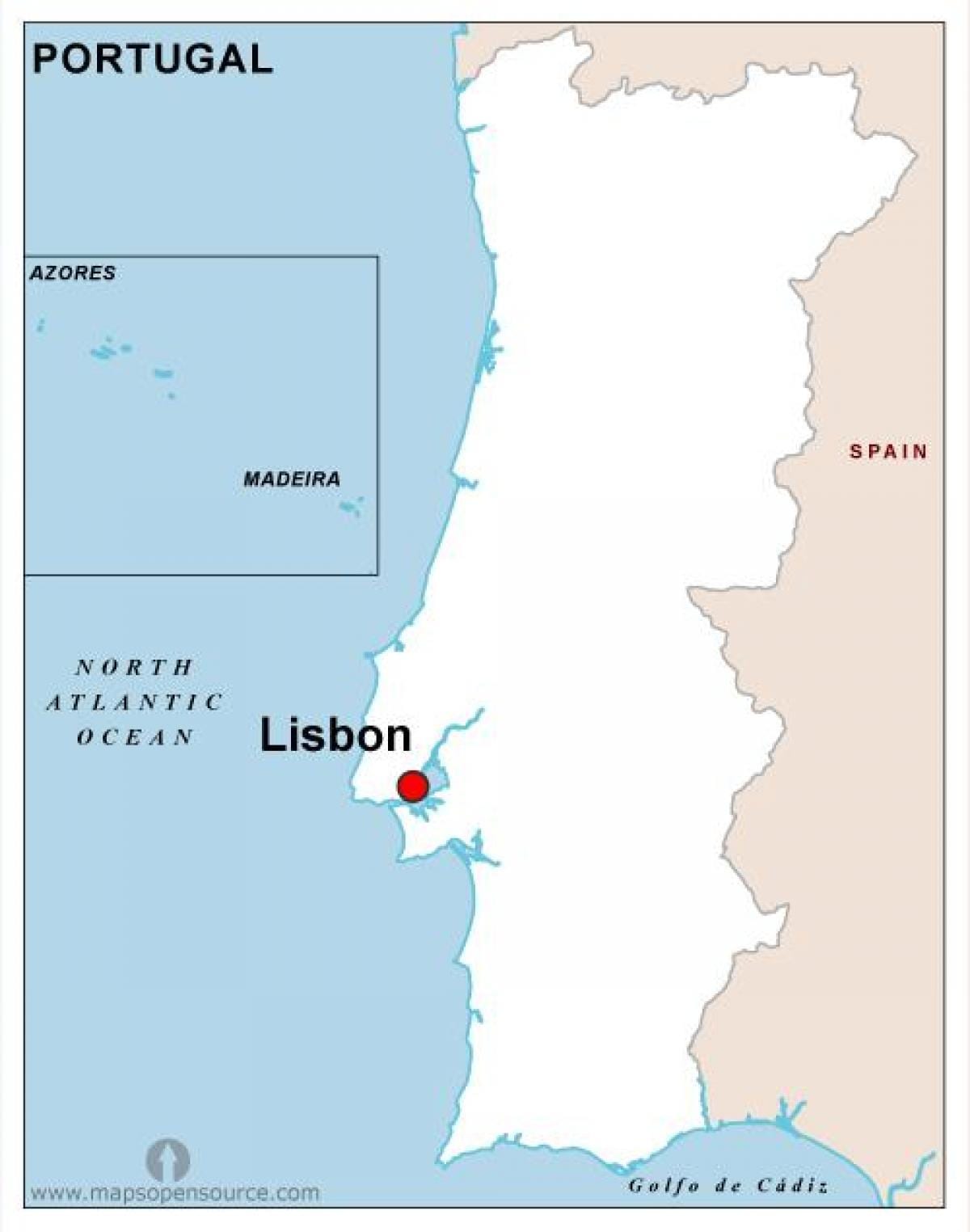 stolica Portugalii mapa