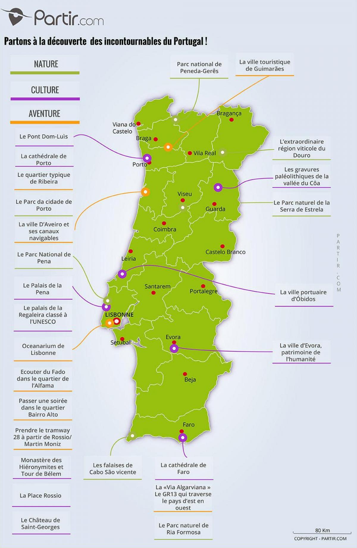 Portugalia muzeów mapie