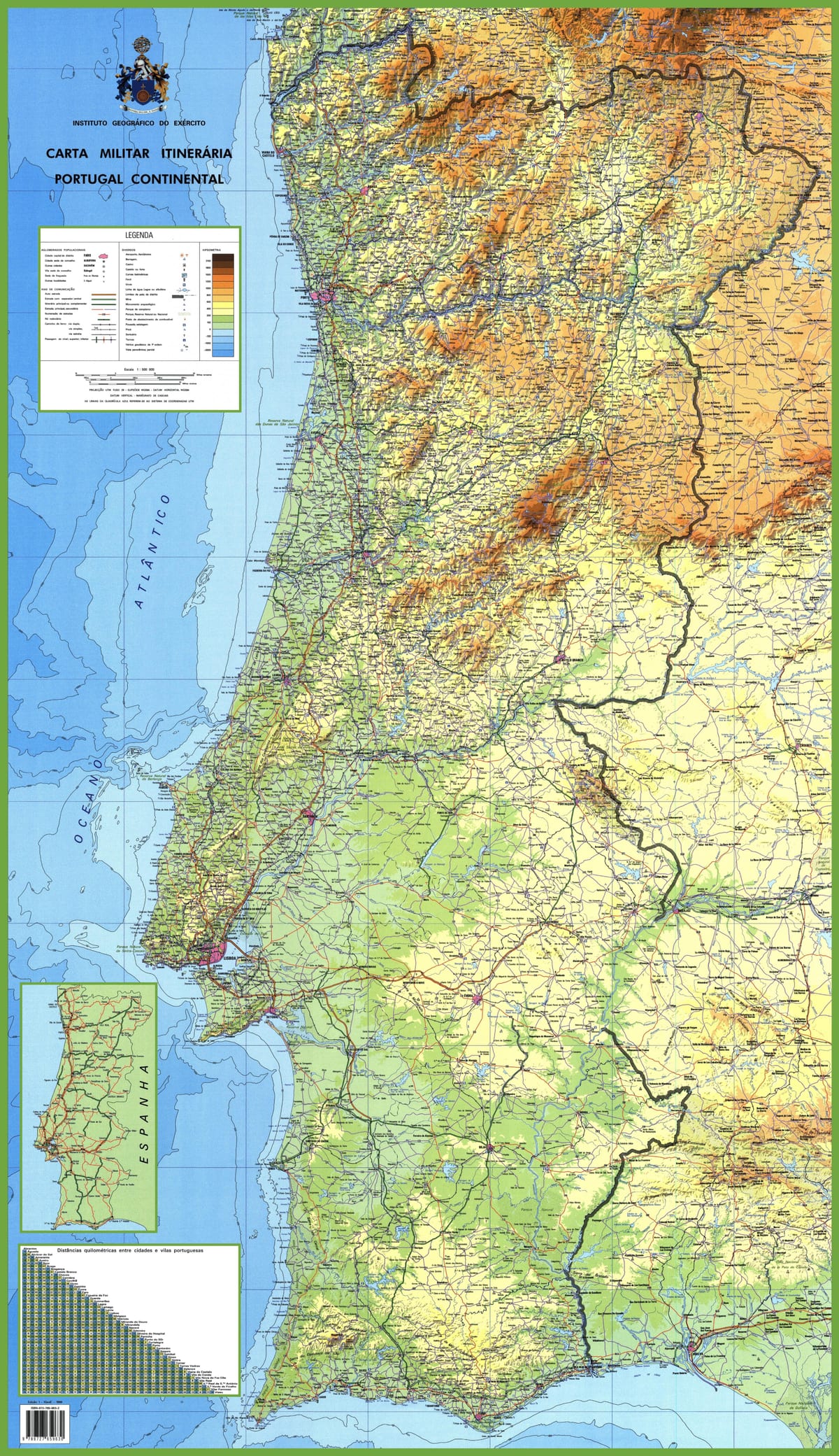 szczegółowa mapa Portugalii