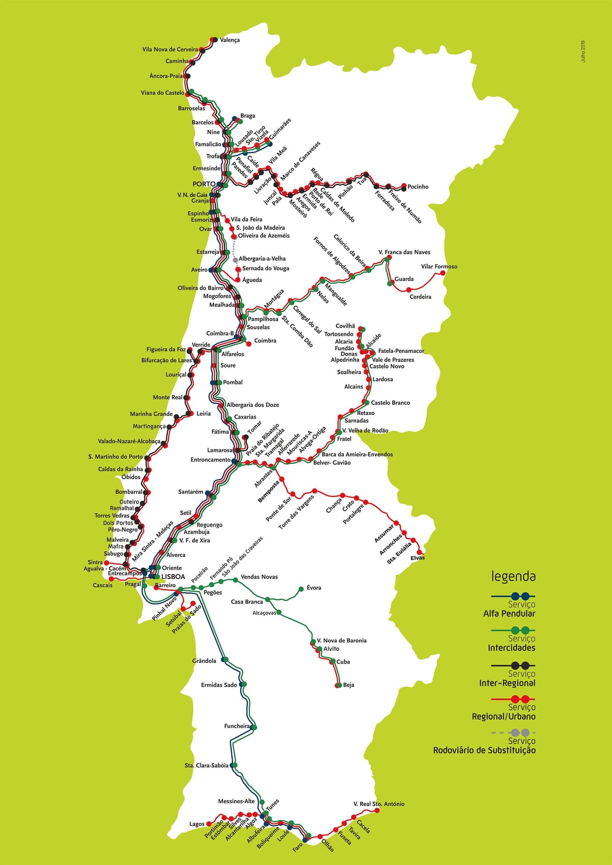 Dworzec mapie Portugalii