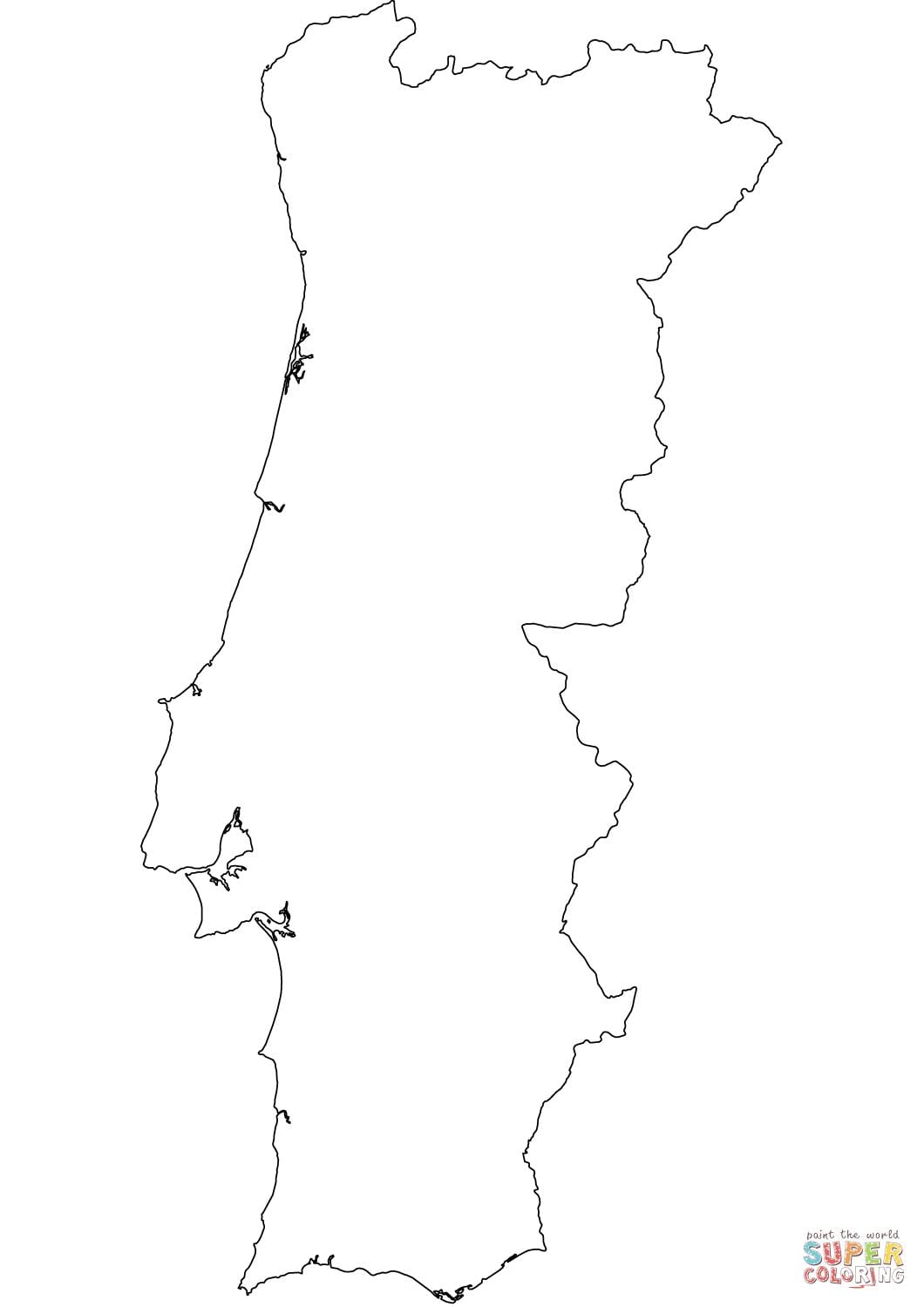 pusta mapa Portugalii