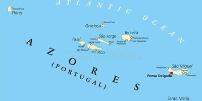 Mapa Azory Portugalia