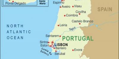 Mapa lotnisk w Portugalii