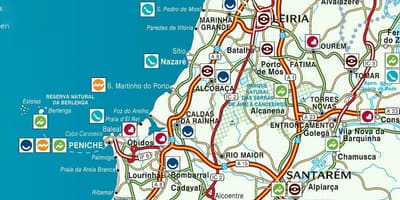 Mapa Portugalii Srebrny brzeg