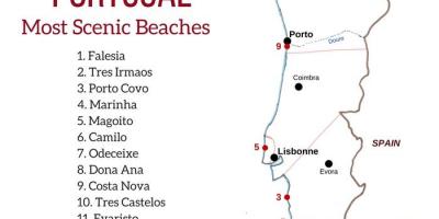Portugalia obiekt, w plażowym mapie