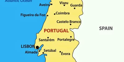 Portu na mapie Portugalii