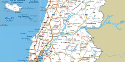 Drogowa mapa Portugalii