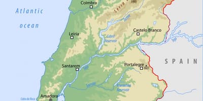 Fizyczna mapa Portugalii