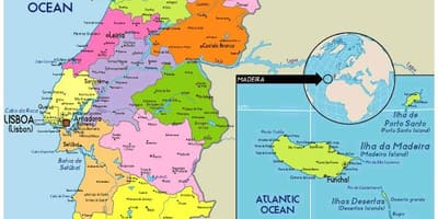 Prowincje Portugalia mapa