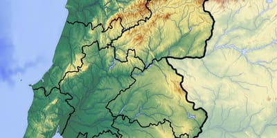 Mapa Portugalii wysokości